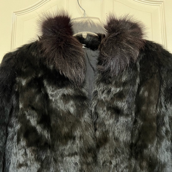 Vintage Rabbit Fur Black Short Women’s Coat - Picture 2 of 7
